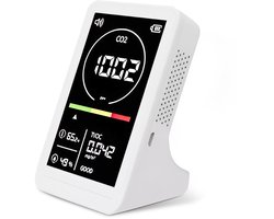 SolHouse Smart CO2 Meter – Hygrometer & Thermometer voor Binnen – Zelfkalibrerende NDIR Sensor Luchtkwaliteitsmeter met Alarm & LCD Display