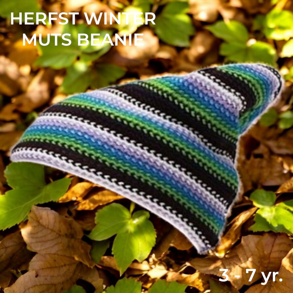 Going Retro® - Gebreide Muts / Beanie - Herfst Winter - Strepen (nr. 2) - Kids / Kleuters / Dreumes / Ukkies - Vrolijke kleuren - Meerkleurig Multicolour - Kleine Kinderen - 3 tot 7yr.