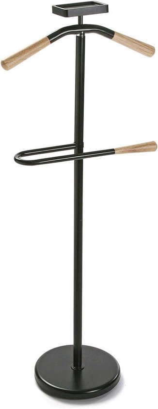 Versa Cham Modern Multifunctioneel Nachtkastje met 2 Hangers voor Heren- of Dameskleding, Afmetingen (H x B x H) 108 x 44 x 25 cm, Metaal, Kleur Wit en hout Versa Cham Modern Multifunctioneel Nachtkastje met 2 Hangers voor Heren- of Dameskleding, Afmetingen (H x B x H) 108 x 44 x 25 cm, Metaal, Kleur Wit en hout