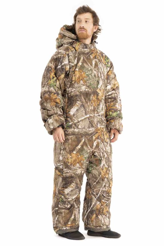 Selk’bag Instinct - Draagbare Slaapzak - Kampeerbenodigdheden - Kampeeruitrusting - 100% Gerecycled - 2 Isolatielagen - Realtree Edge Camo Patroon - L