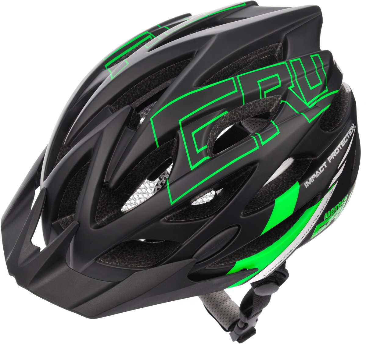 Meteor - Fietshelm - Gruver M 55-58 cm zwart/groen
