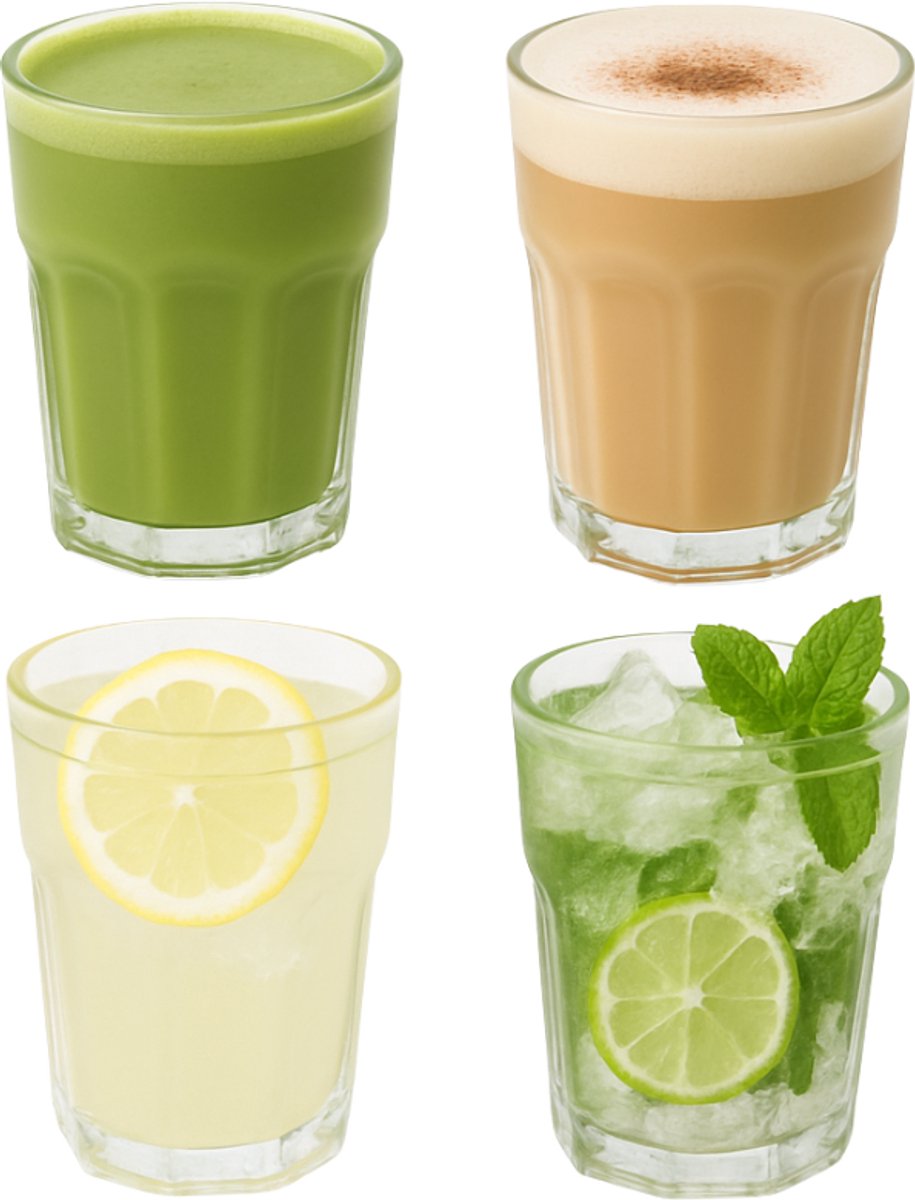 OTIX Mojito Glazen - Limonadeglazen - Waterglazen - 4 Stuks - 36 cl - Transparant - Stapelbaar - Glas