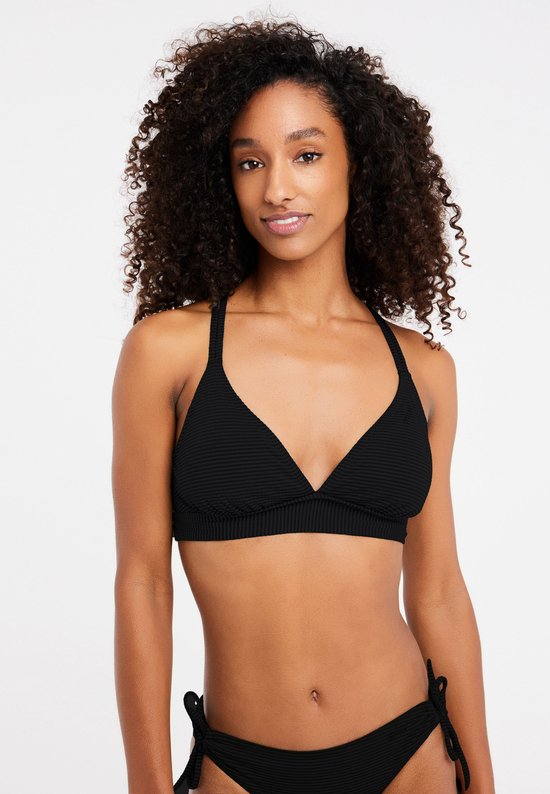 Protest Mm Patio – Triangel bikini top Dames – Kruisbanden – Uitneembare vulling – Mix & Match – True Black
