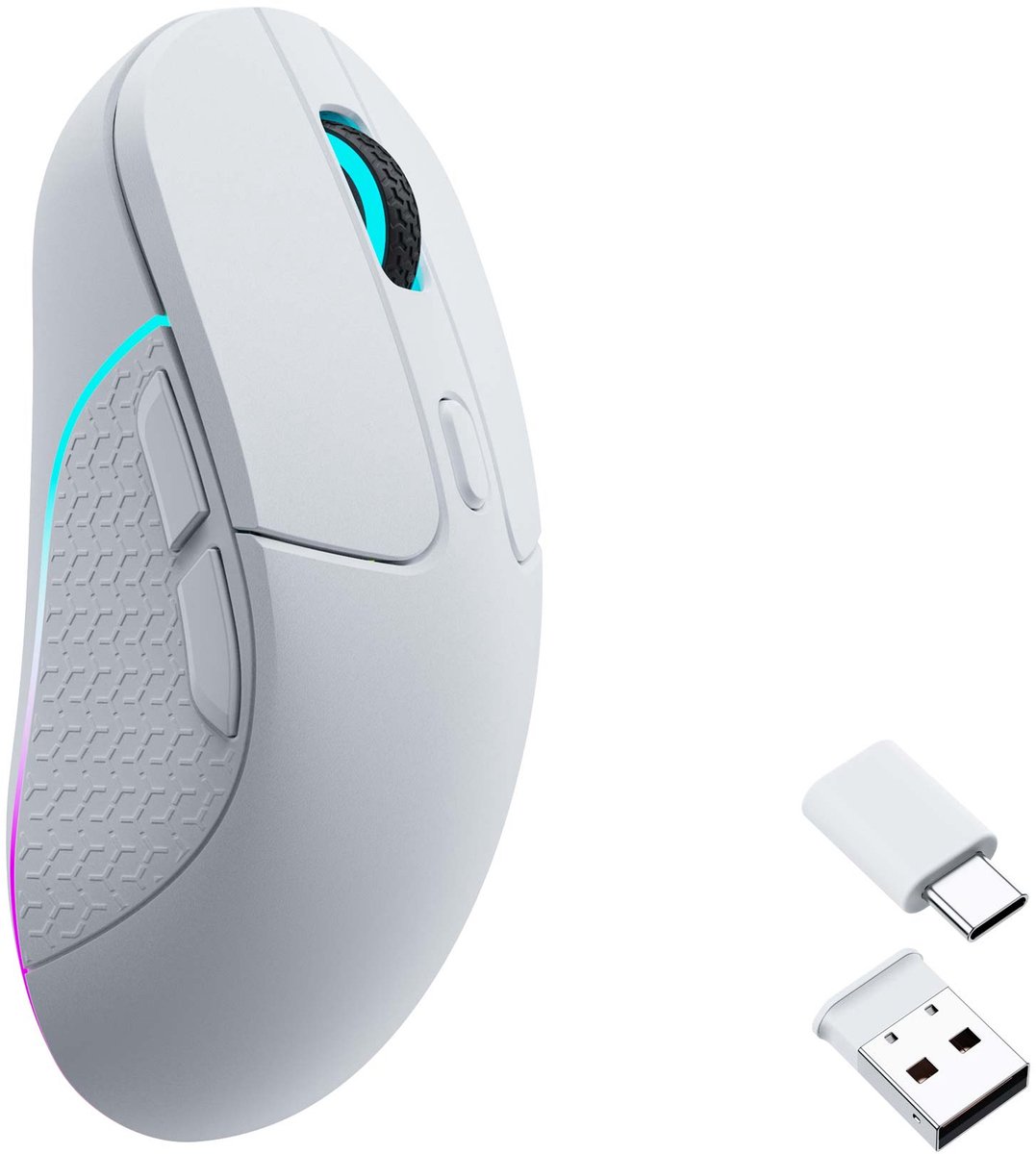 Keychron M3-A3 Wireless Mouse gaming muis 100 - 26.000 DPI, Bluetooth 5.1 | 2.4 Ghz | USB type-C kabel
