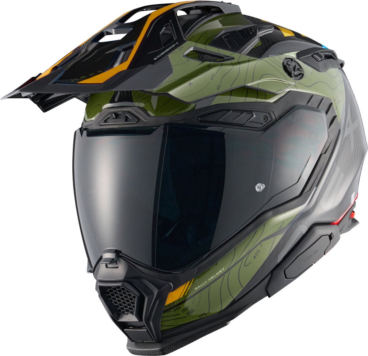 Nexx X.WED 3 Furka Carbon Groen Geel Adventure Integraalhelm - Maat S - Helm