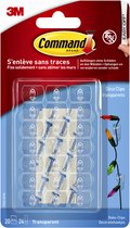 Clips de commande déco, 17026CLR, Transparent, 20 clips, 24 mini bandes