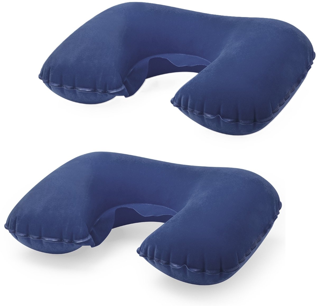 Bol.com Nekkussen - 2x - Opblaasbaar - Blauw - 43 x 26,5 cm - Auto, Trein of Vliegtuig - Reiskussen aanbieding