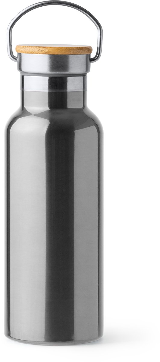 Dubbelwandige RVS Thermosfles. 500 ml kleur Zilver Tiset 1537 Geschikt voor lasertechniek