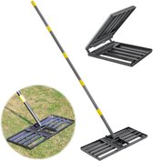 VEVOR Gazonhark met verstelbare handgreep, lengte 1610 mm, bodemplaat 254 x 431 mm, bodemniveau van roestvrij metaal, hark voor golfbaan, tuin