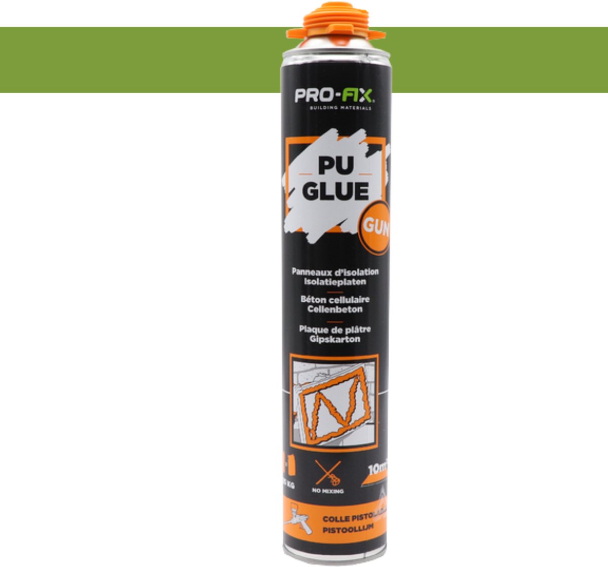Pro-Fix PU Glue 750ml – Sneldrogende PU-schuimlijm voor Isolatiepanelen, Brandklasse B1 – Geschikt voor Schuimpistool