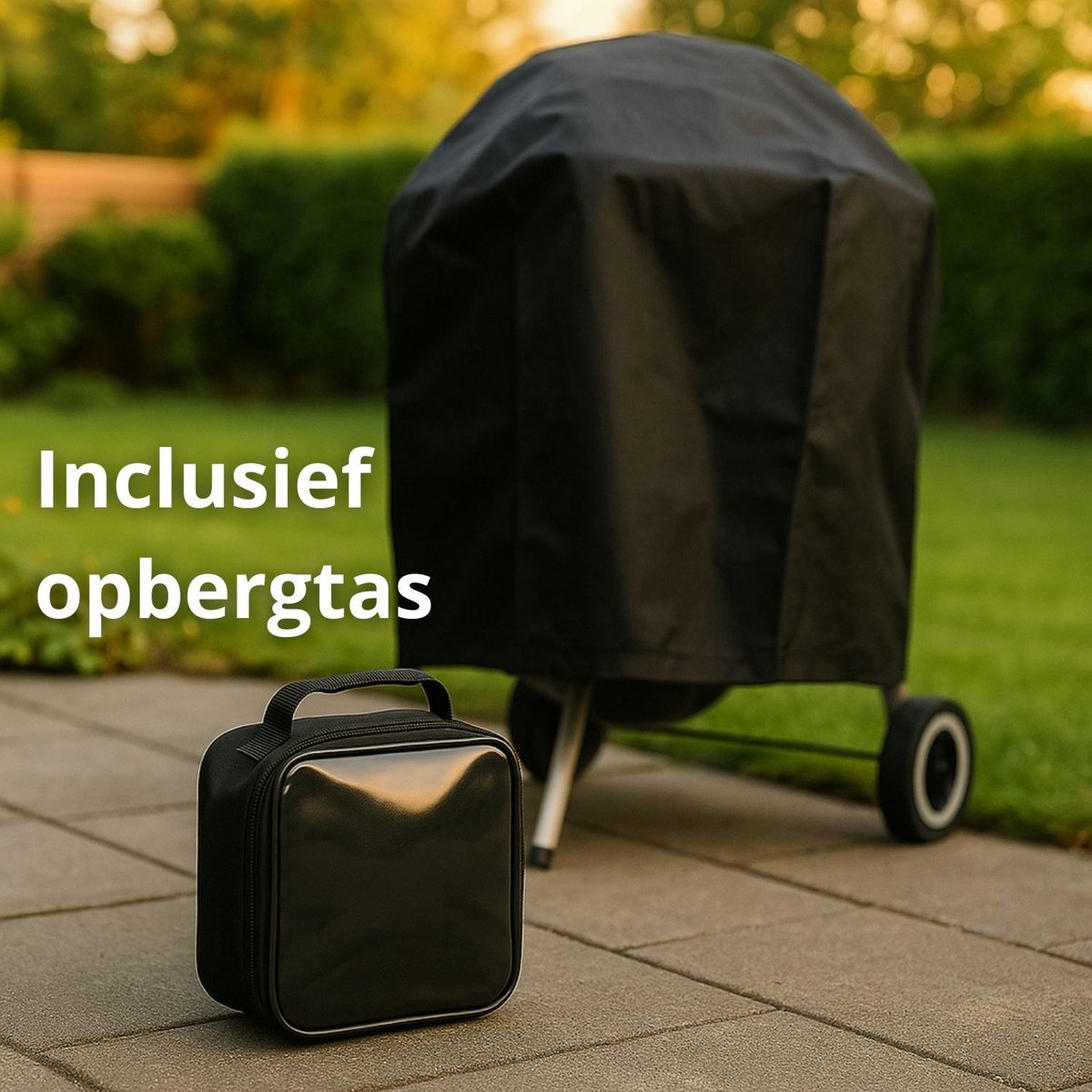 Maxxcovers Universele Barbecue Hoes Rond - ø 57cm - Berschermhoes voor Weber en Cadac BBQ - Waterdicht met Trekkoord - BBQ Accessoires - Zwart – foto 6