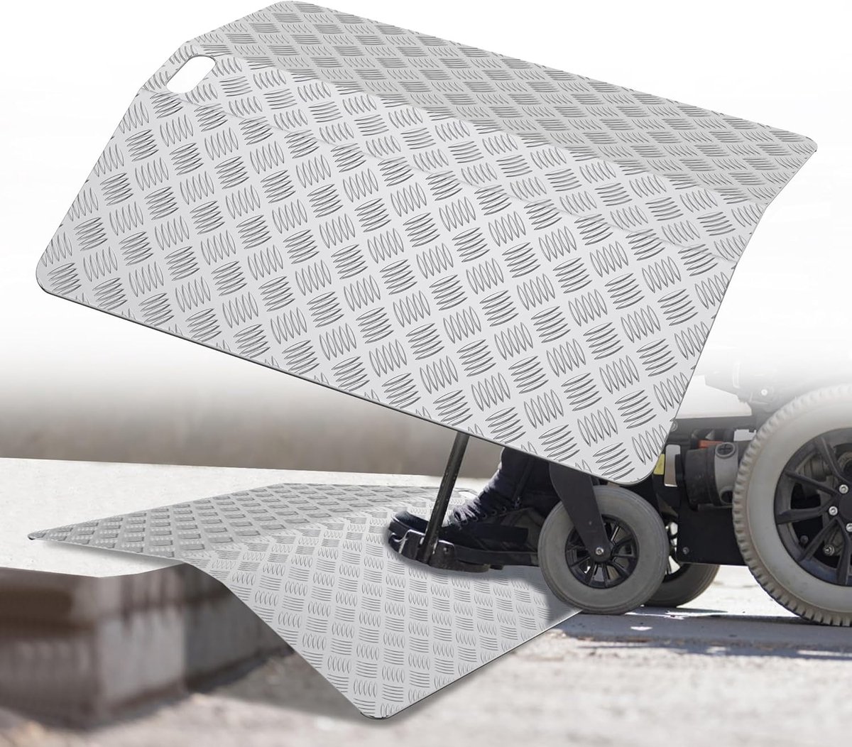 Aufun deurdrempel aluminium drempelhelling 80 cm lengte drempelbrug draagvermogen 300 kg brughelling, zilver