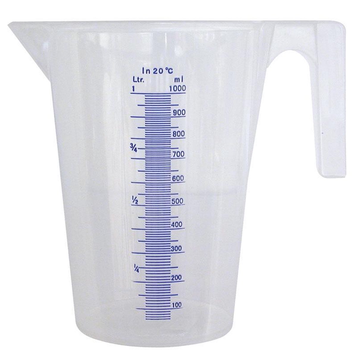 Maatbeker - 1 liter - transparant - kunststof - litermaat