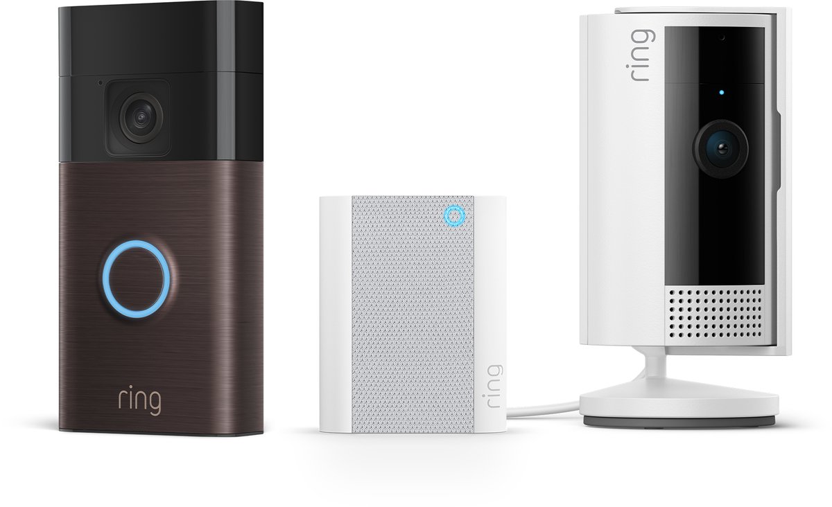Ring Battery Video Doorbell met Chime en Binnencamera - Bundel