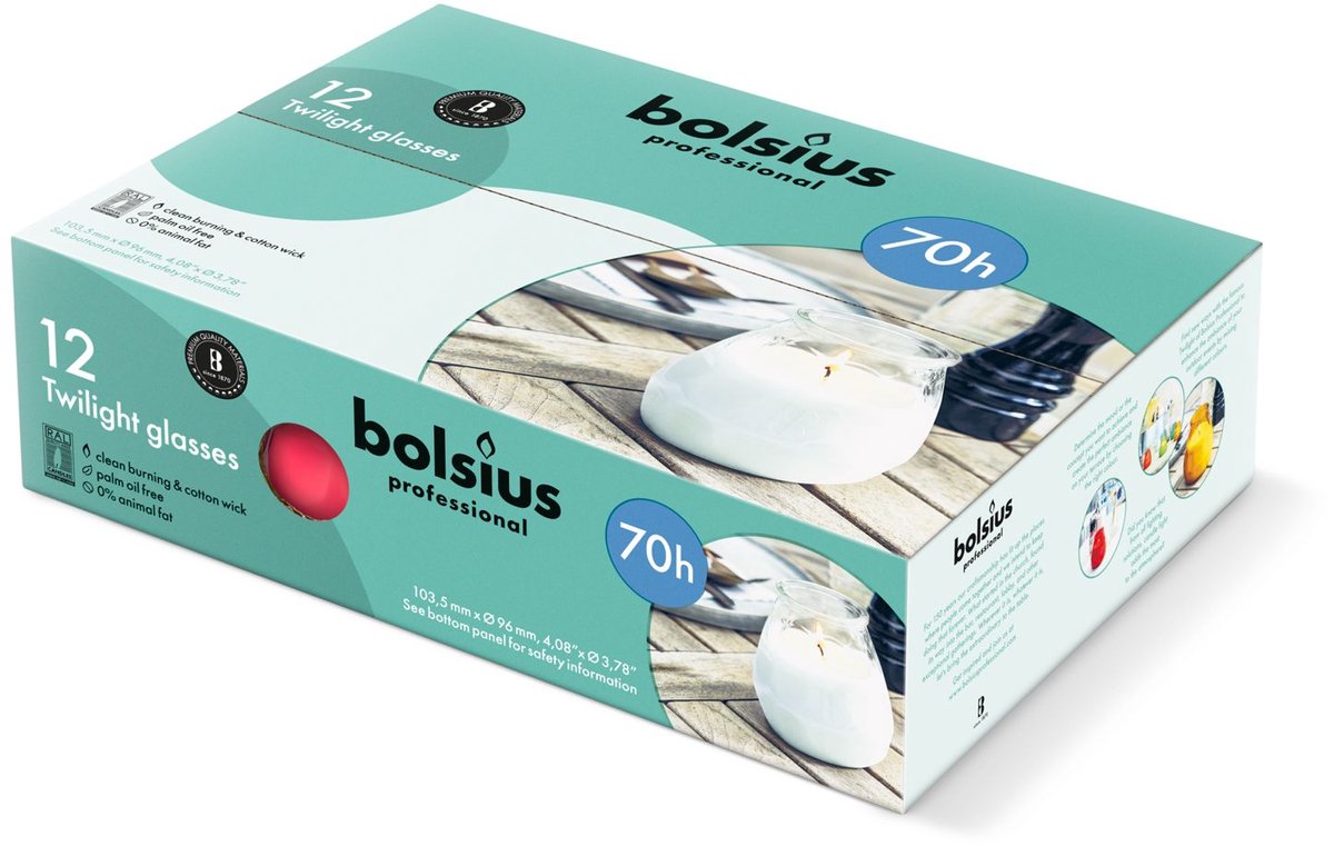 Bolsius twilight fuchsia 70 uur 12 stuks
