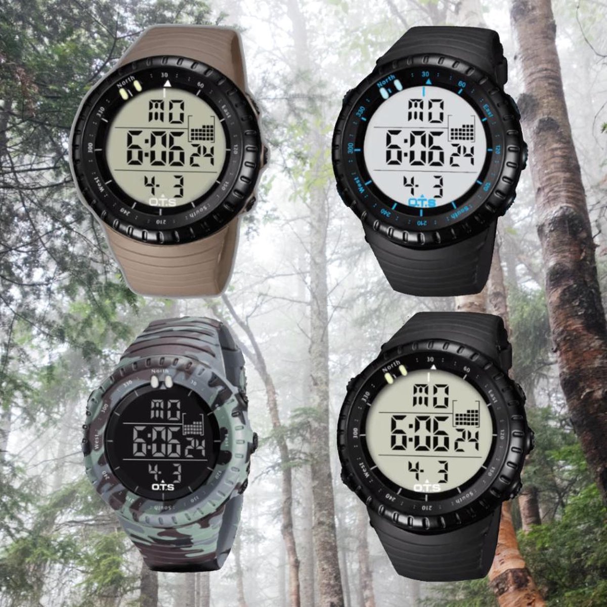 Digitaal Horloge Outdoor en Sport OTST7005G (Leger Bruin Militair