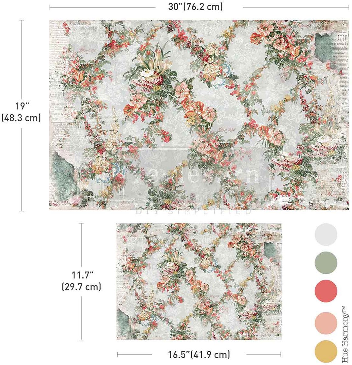 Redesign - Decoupage FIBER papier SET - Jardin Fleuri