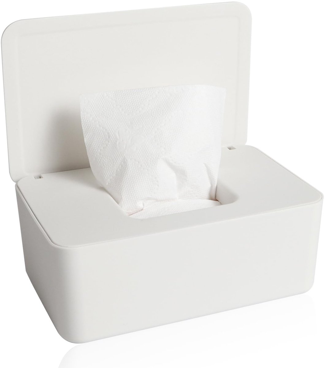 Vochtig toiletpapier houder - Wit - Natte doekjes - Tissue box - Siliconen afdichting