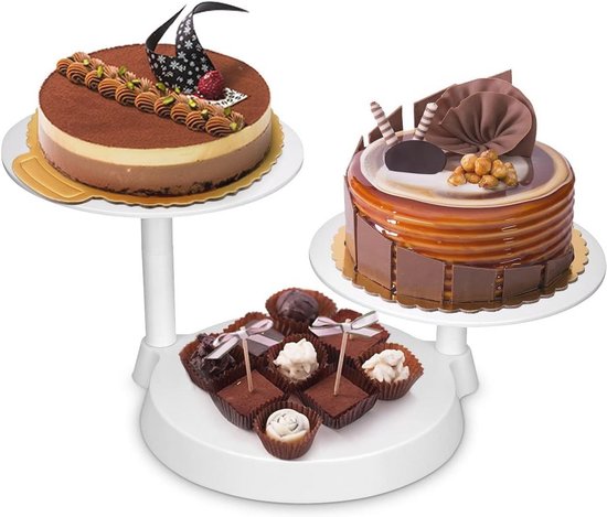 Wagoodter Dessert Stand, 3 Levels, Cupcake Stand, Fruit Candy Stand for Tea Party, Birthday, Wedding, Home (Dark Brown
