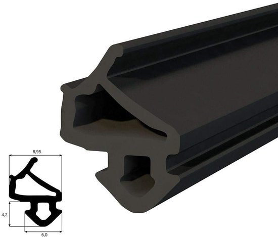 Joint de fenêtre DQ- PP , Zwart, 30 mètres, S-1127 VEKA, fenêtres en PVC, joint en caoutchouc, bande d'étanchéité, joints de fenêtre en plastique, joint de profil ALU, joint de porte