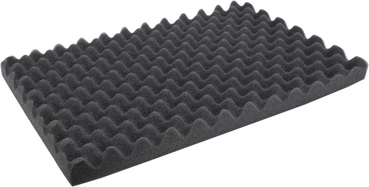 Akoestisch schuim inlay voor deksels van transportkoffers - 345 x 550 mm, 45 mm dik, dubbele grootte