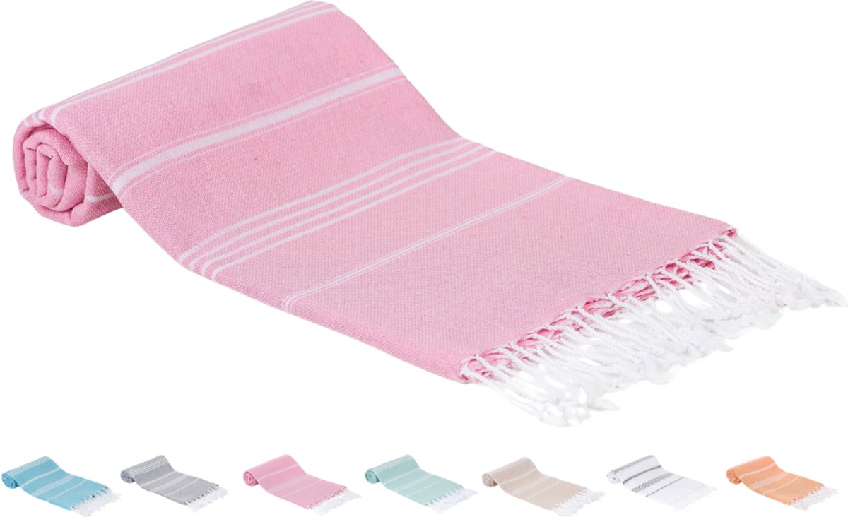 SEPET Hamamdoek Zultanite - Lichtroze - 360g - XXL 100 x 200 cm - Groot - Zacht - Licht - Zandvrij - Sneldrogend - %100 Katoen - Pestemal | Stranddoek | Saunadoek | Fouta