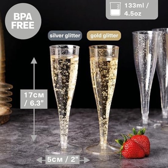 JMIATRY 100 stuks 160 ml champagneglazen plastic herbruikbaar JMIATRY 100 stuks 160 ml champagneglazen plastic herbruikbaar
