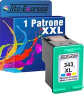 Set van 1x gerecyclede inkt cartridges voor HP 343XL