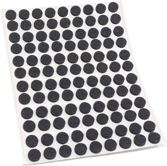 324 x Zelfklevende Viltglijders/Zwart/ø 10 mm/Rond/Meubelviltglijders met een dikte