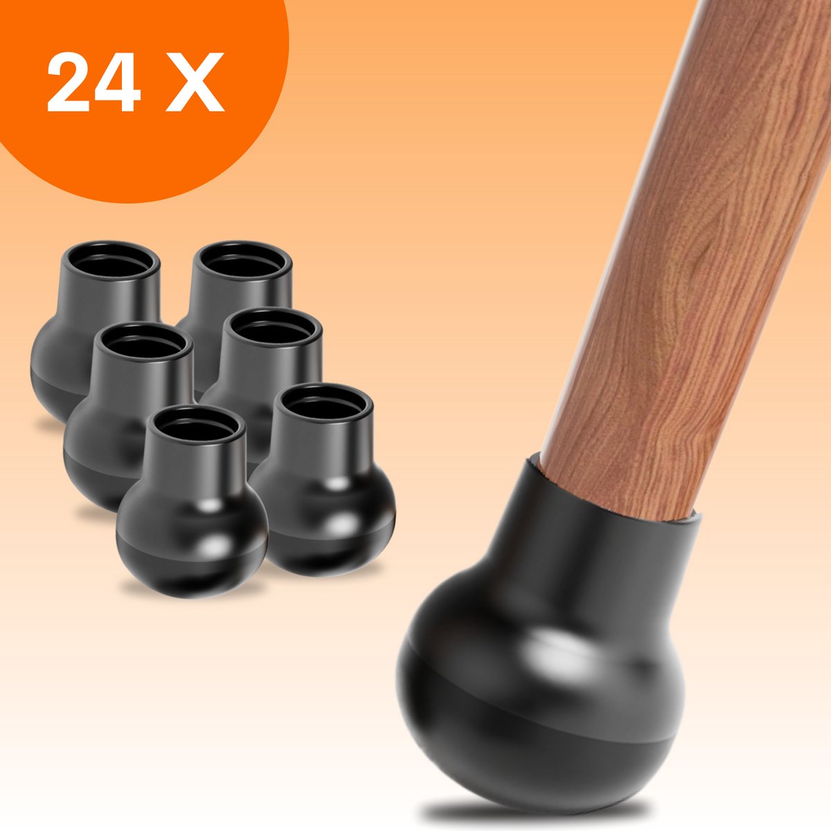 FLOOQ Premium Stoelpootdoppen Tapijt/Vloerbedekking 26-34mm - Stoelpoot beschermers - Vloe
