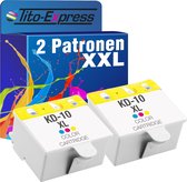 PlatinumSerie 2x inkt cartridge alternatief voor Kodak 10 XL Color