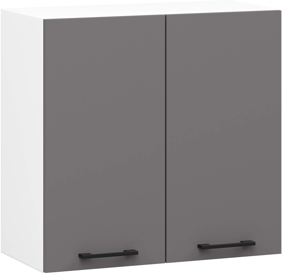 Akord Keukenkast modulaire OLIWIA W60 H580 met 2 Deuren / Hangkast / Bovenkast / AKORD Furniture Factory / Wit - Grafietgrijs / 60 x 58 x 30 cm