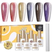 Born Pretty - Cat eye gellak met magneet - 6 x 10 ml - Cat eye nagellak - Cateye gellak - Cat eye - Cat eye gellak set - Gellak nagellak - Gellak set