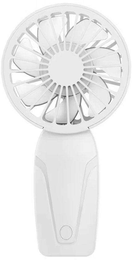 Mini handventilator USB-C oplaadbaar, 3 snelheden, lichtgewicht, draagbaar, stil, wit, 4-8 uur batterijduur