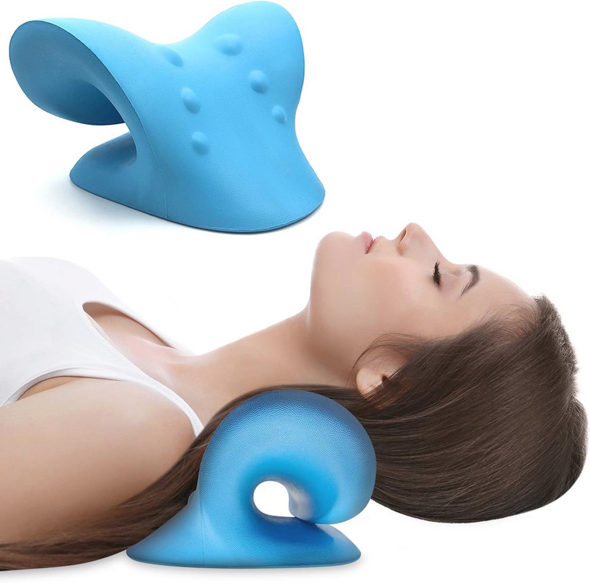 Draagbare Cervicale Tractie Nekontspanner Nekkussen - Ergonomische Neksteunkussen voor Nekpijnverlichting
