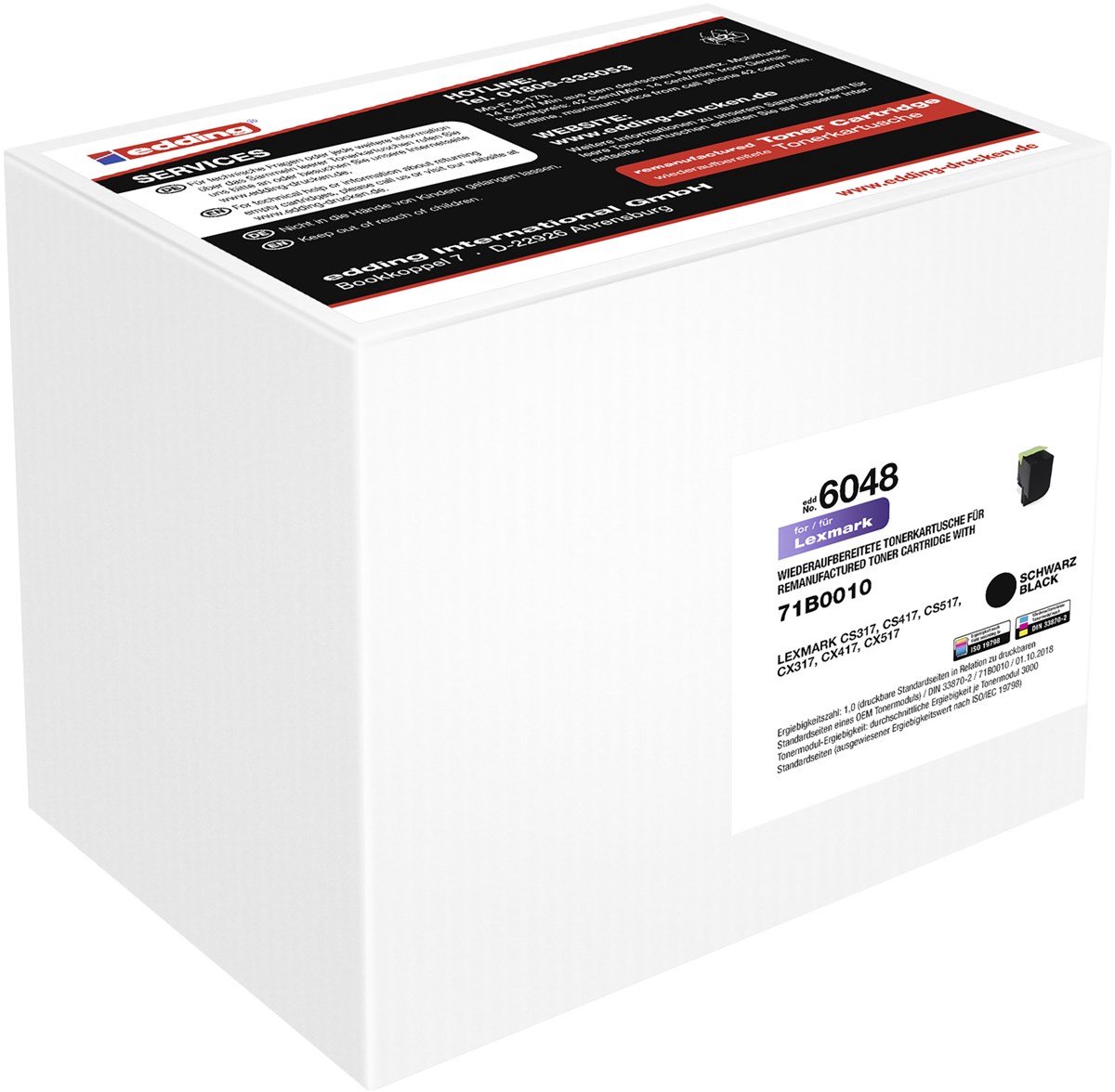 Edding EDD-6048 tonercartridge 1 stuk(s) Compatibel Zwart