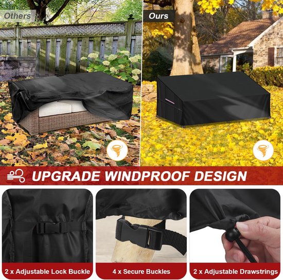Aipwerer Gartenbank Abdeckung 3 Sitzer, Schutzhüllen für Gartenmöbel, 600D Oxford Gewebe Wasserdicht, Winddicht, UV-Beständiges, Reißfest Schutzhülle Gartenstühle (165x70x65/94cm