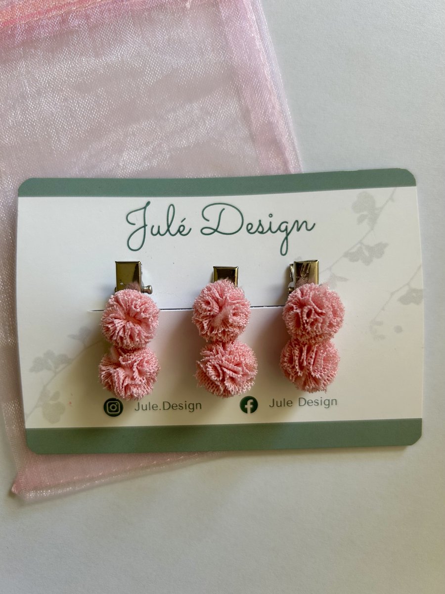 Julé Design haarspeldjes roze balletjes