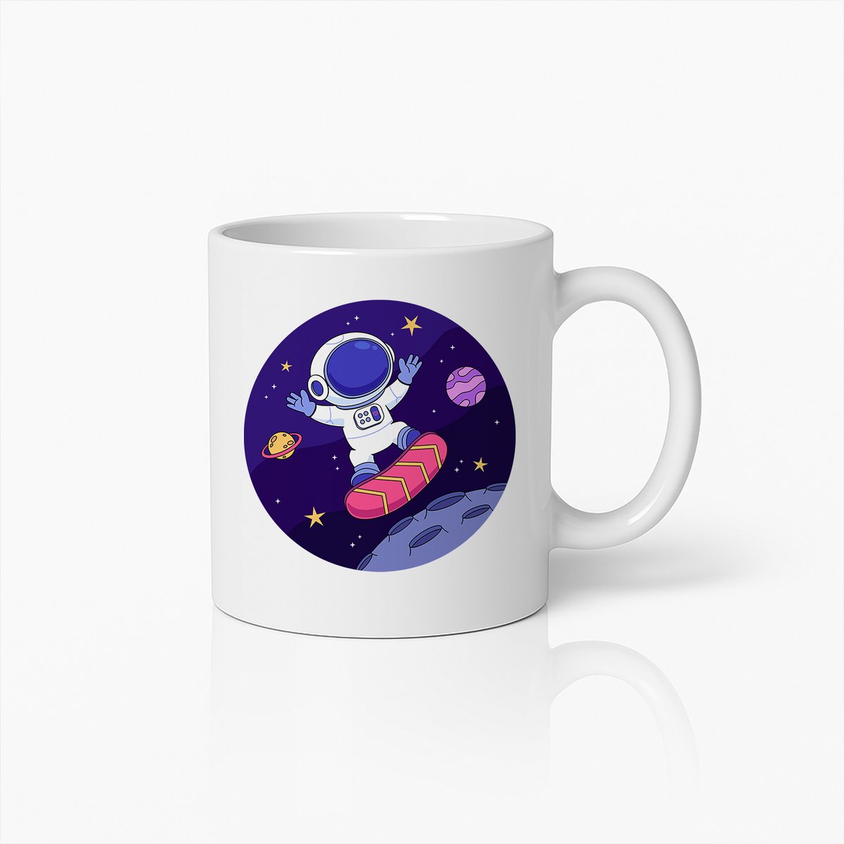 Astronaut Snowboard Mok – Leuke Ruimte Thema Koffiebeker voor Avonturiers