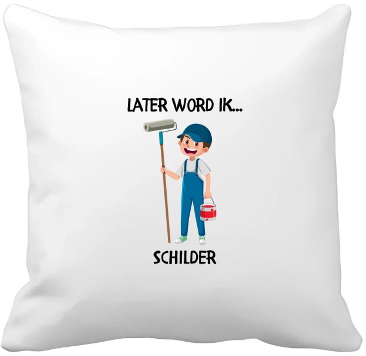 Akyol later word ik schilder Kussen hoes - Schilder - schilders - werken in de bouw - kunstenaar - 40 bij 40 cm Multicolor