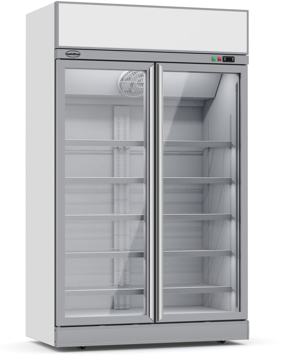 Combisteel Koelkast - 1000L - Wit - 0°C/+10°C - Geforceerd - 2 Klapdeuren - Wielen - 1235x710x2092mm - Horeca Koelkast