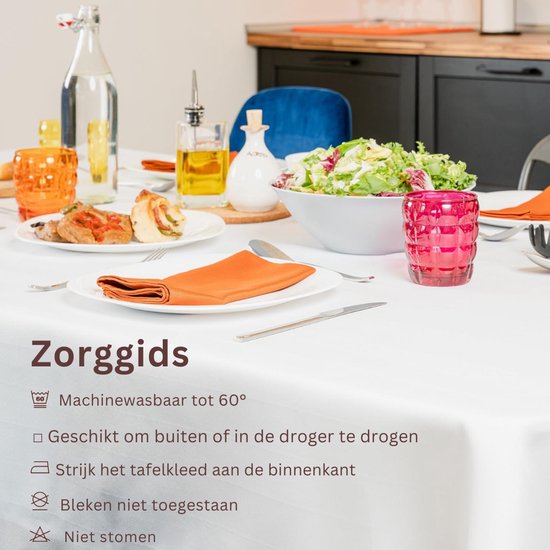 Romanstile Kersttafelkleed, rood, 6 plaatsen, vuilafstotend, 140 x