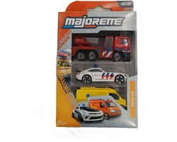 Majorette - speelgoedvoertuigen SOS - brandweer - Politie - Ambulance - 7,5cm