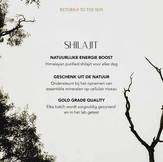 Shilajit purifié de l'Himalaya - 20 grammes - Stimulant énergétique et soutien immunitaire - Résine riche en minéraux - 100 % naturelle et Zuiver - Sûr et testé en laboratoire - Cuillère doseuse gratuite - Plus de 85 Minéraux