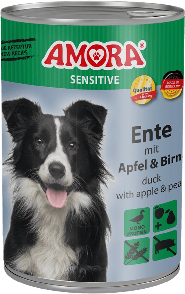 AMORA Dog Sensitive 6x400g - Eend, Appel & Peer