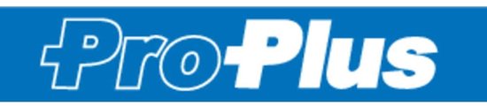 Blauw logo met witte tekst 'ProPlus'.