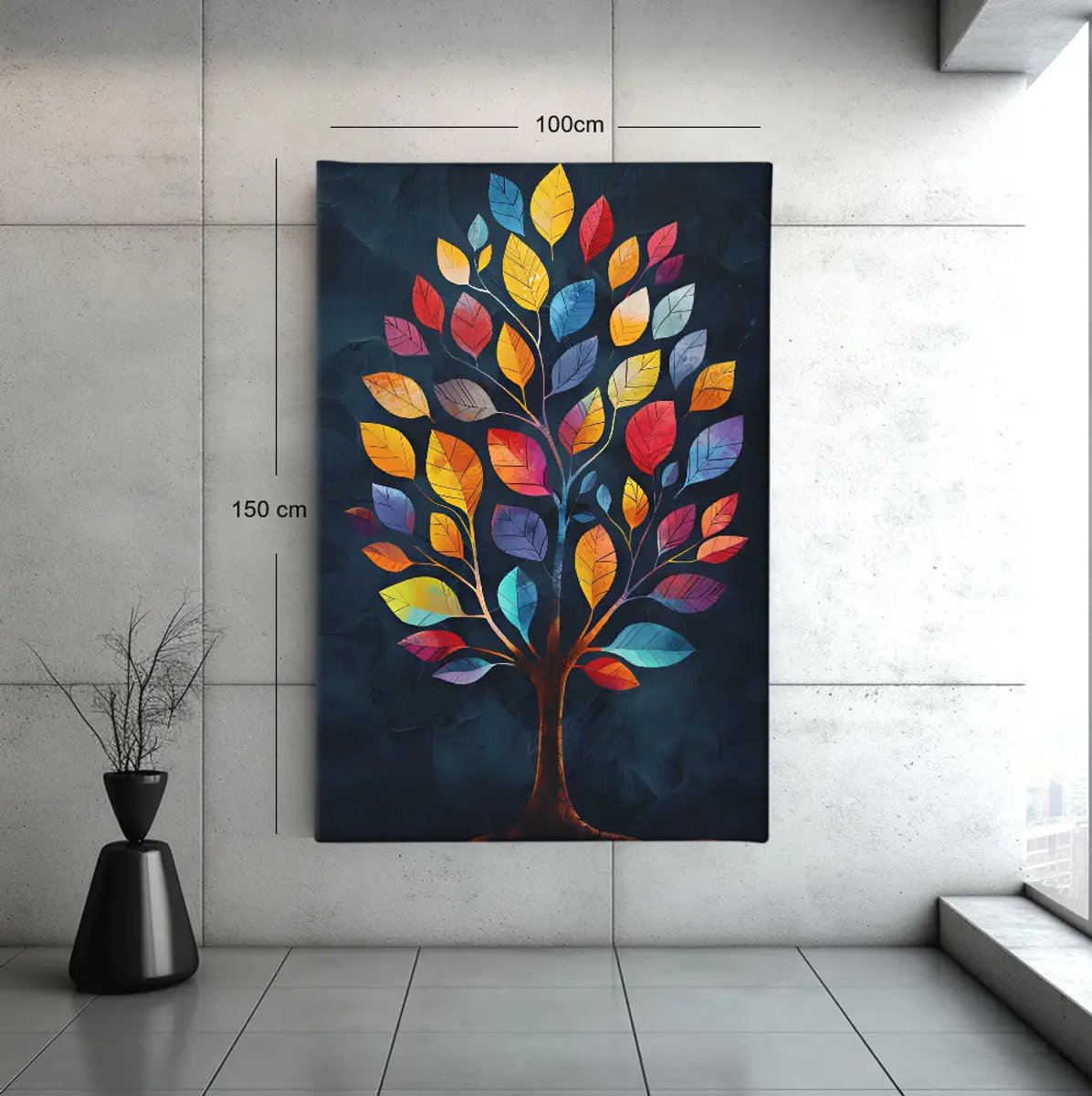 Canvas Schilderij - Abstract Boom - Foto op canvas - Wall Art - 60x40x2 cm