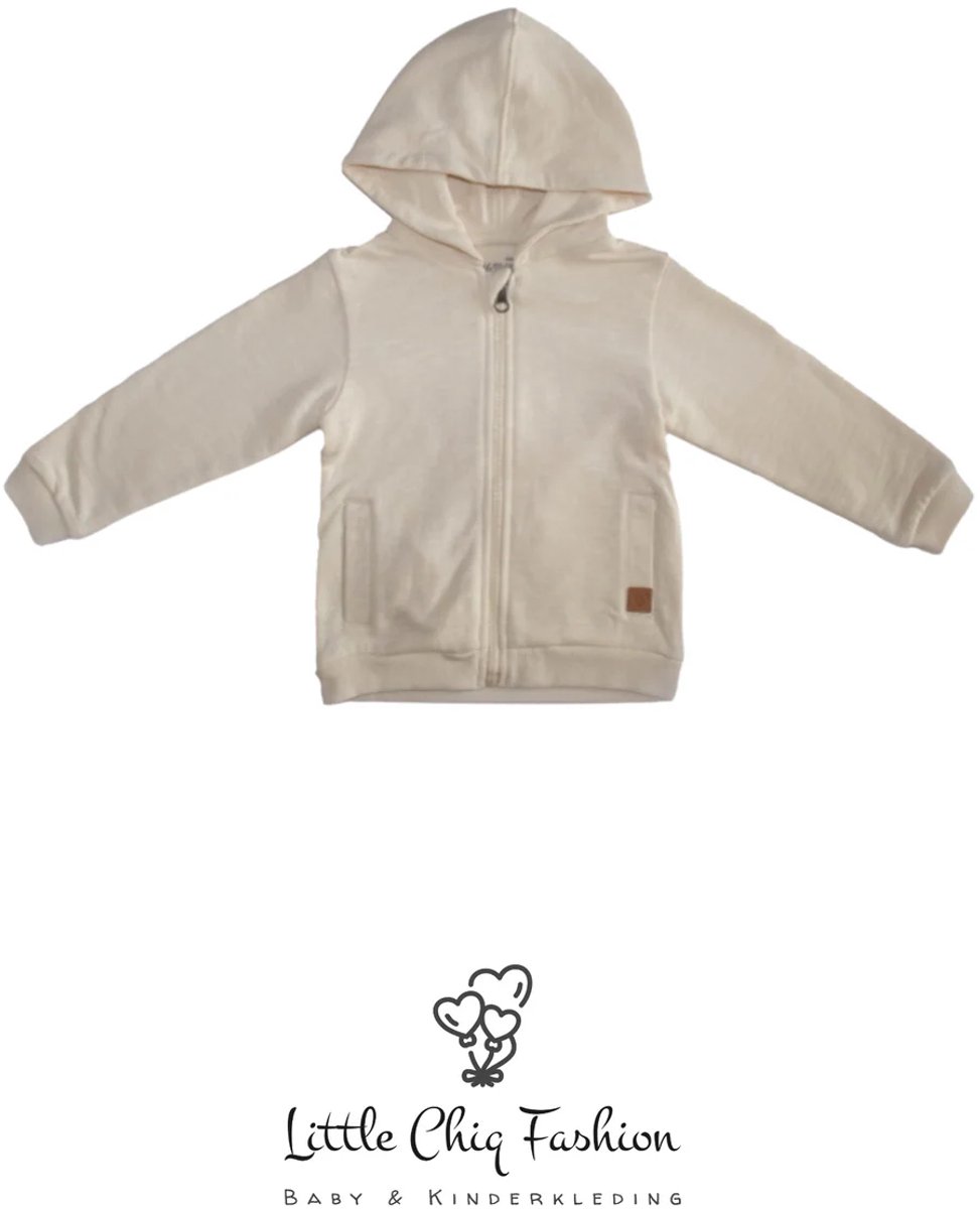 Little Chiq Baby Vest beige met capuchon