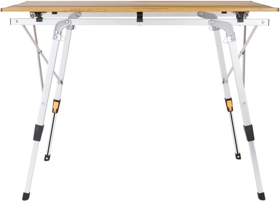 Arebos campingtafel houtlook - 120x70 cm - aluminium - in hoogte verstelbaar van AREBOS — afbeelding 2