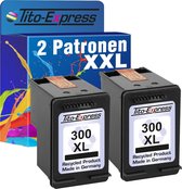 Set van 2x gerecyclede inkt cartridges voor HP 300 XL zwart